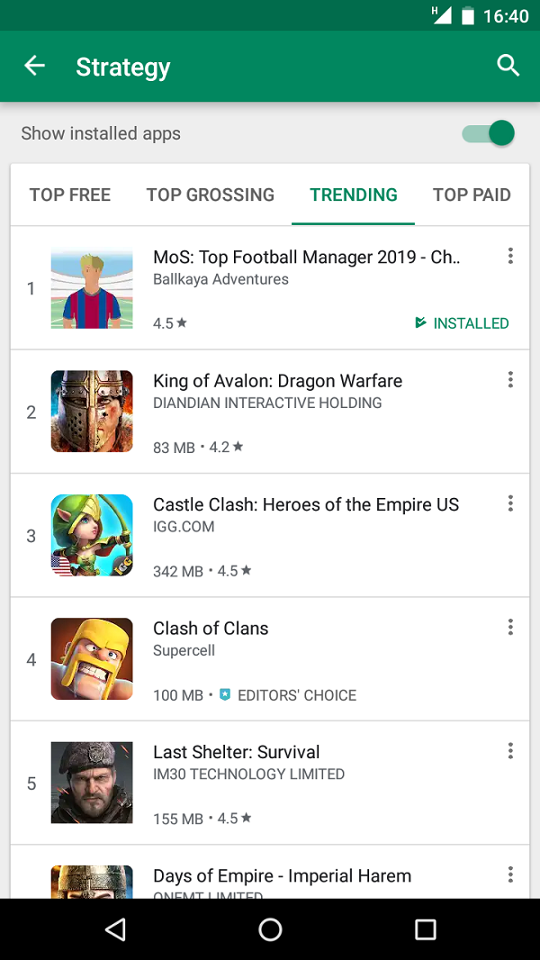 trending first google play